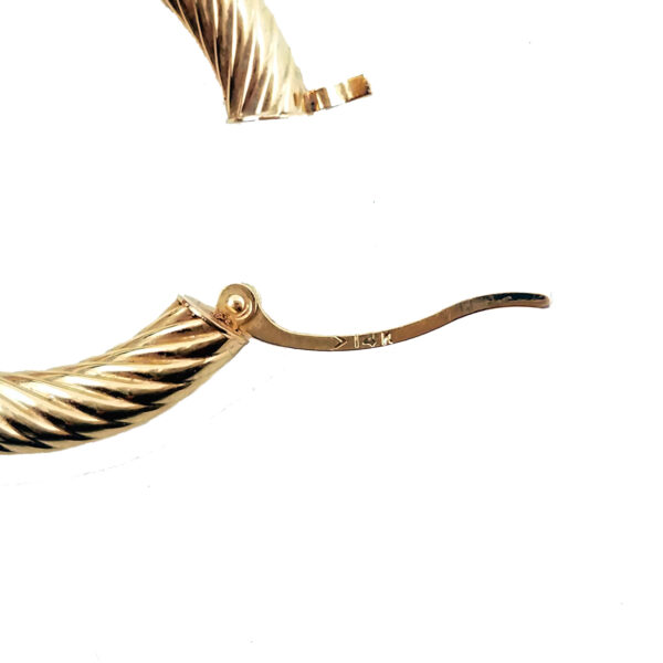 14kt yellow gold pierced hoop dangling gemstone charm earrings