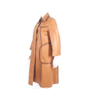 leather two tone orange brown long vintage Country Togs vintage coat