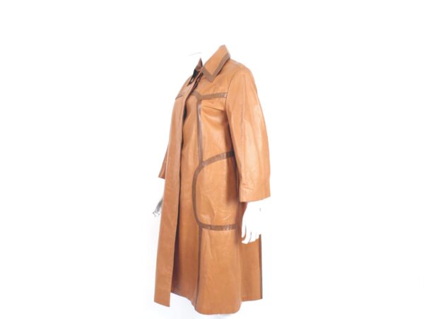 leather two tone orange brown long vintage Country Togs vintage coat