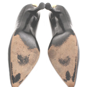 Gianni Versace black faux croc high heel shoes