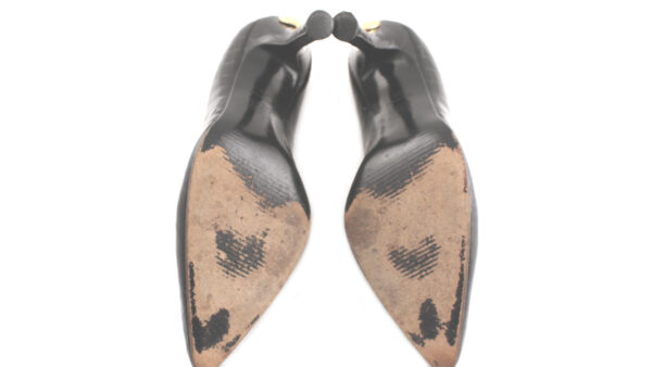 Gianni Versace black faux croc high heel shoes