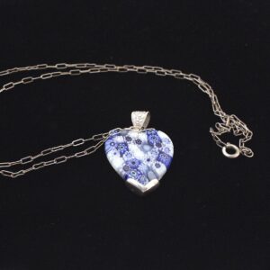 milefore vintage blue & white glass pendant necklace