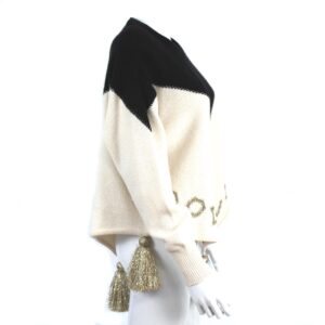 vintage designer Sonia Rykiel Dolce Vita gold pompom sweater