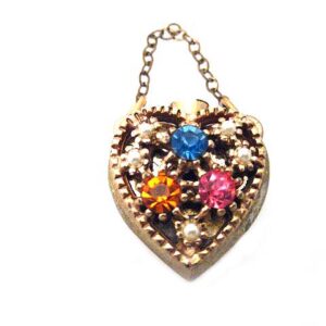 vintage jewelled perfume heart pendant charm