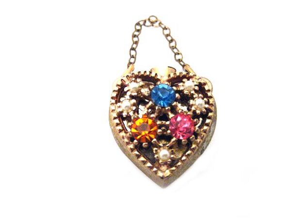 vintage jewelled perfume heart pendant charm