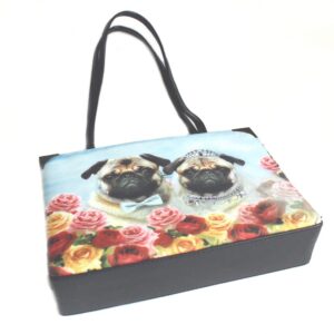 Pug puppy dogs purse girl & boy jeweled handbag