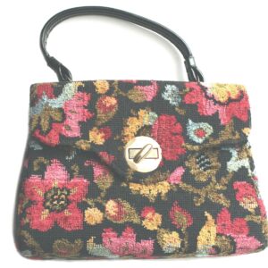 floral chenille tapestry carpet bag vintage purse