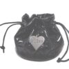 Guess black silver tone heart charm purse