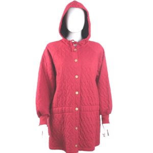 vintage Sonia Rykiel red quilted hooded jacket made in France