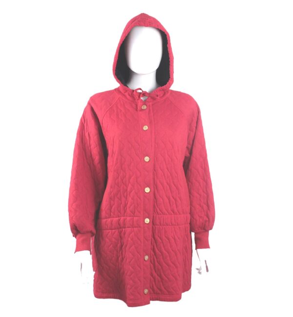 vintage Sonia Rykiel red quilted hooded jacket made in France