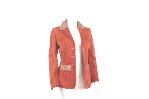 Cubalan burnt orange rust suede vintage jacket