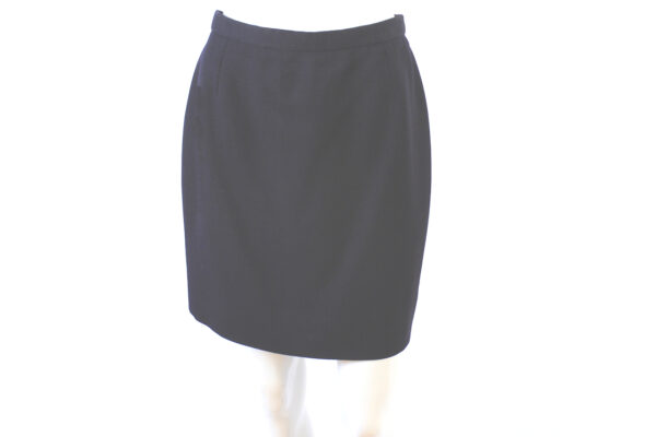Donna Karen Essentials black wool mini skirt