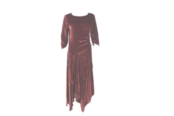 copper brown velvet flapper dress