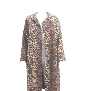leopard faux fur print vintage coat