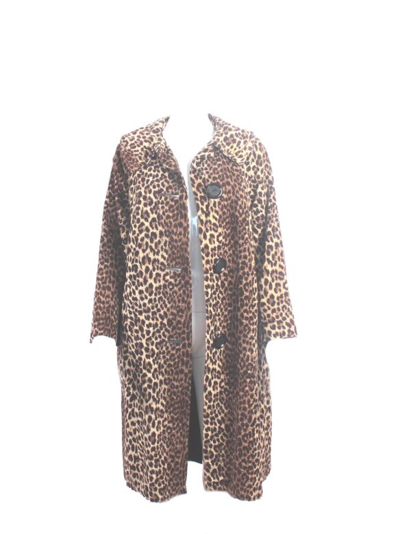 leopard faux fur print vintage coat