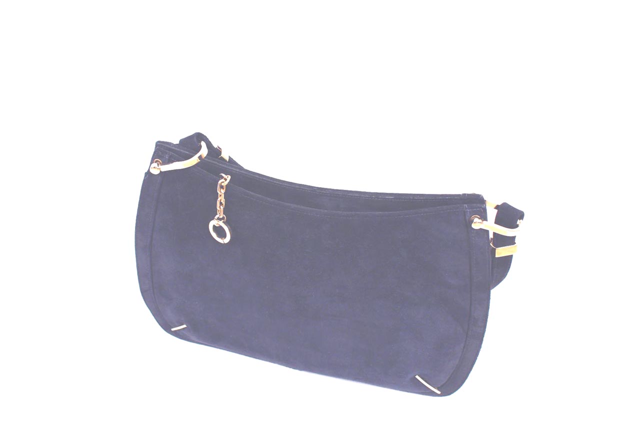Handbags :: Blue Suede Leather Envelope Style Evening Clutch Wristlet  Handbag