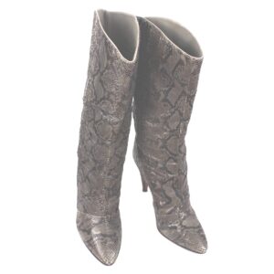 Biondini genuine gray snakeskin boots
