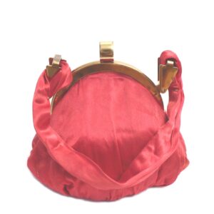 red vintage satin evening purse