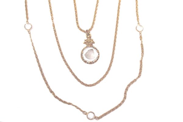 vintage goldette lady intaglio crystal necklace