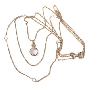 vintage goldette lady intaglio crystal necklace