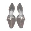 Prada brown suede buckle kitten heel shoes