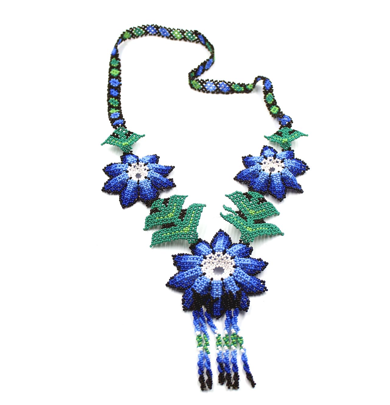 Beaded Flower Necklace Violet & Green – A Claudia Le Encanta