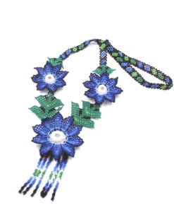 Huichol Beaded Necklace Durazno Flower Necklace