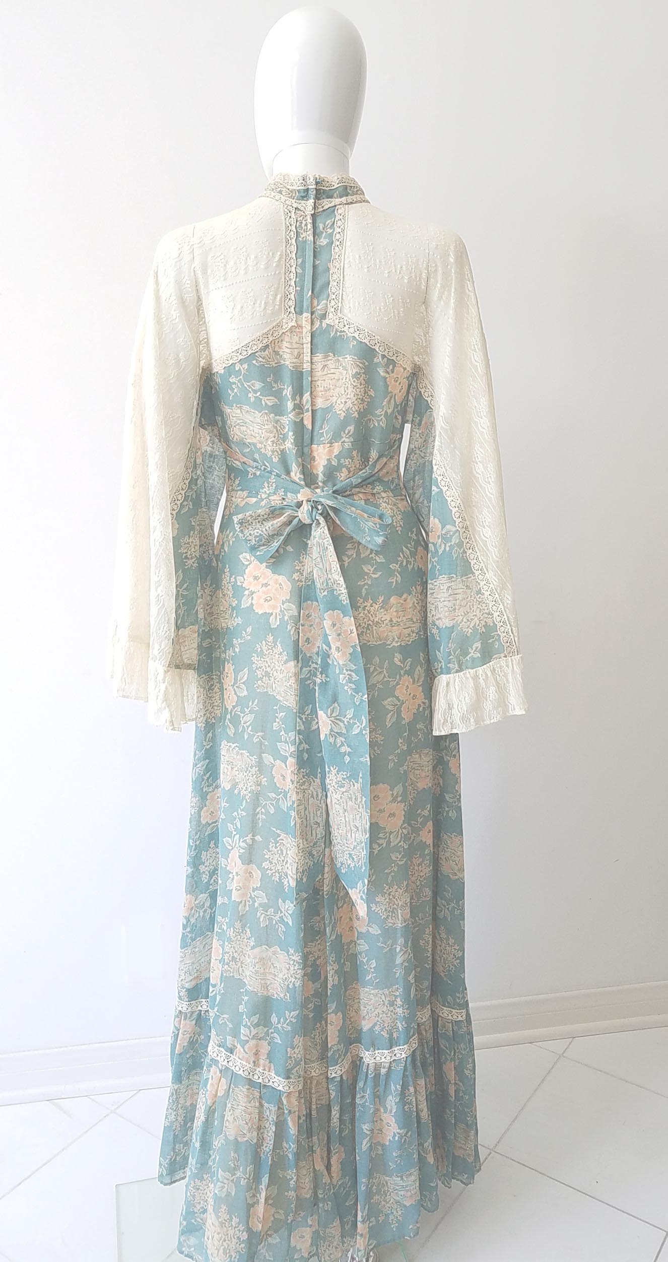 Vintage Gunne Sax By Jessica San Francisco Bell Lace Sleeves Maxi Dress ...