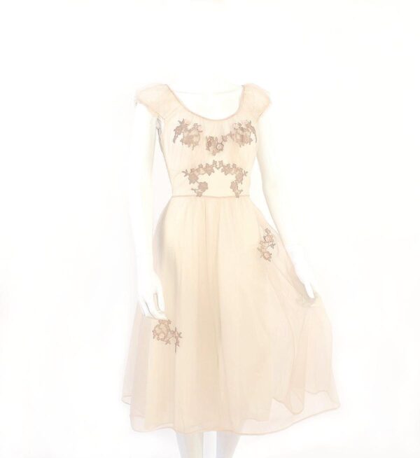Artemis pastel floral applique vintage gown