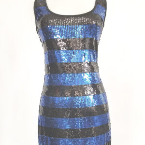 nwt marciano guess blue black stripe sequin dress