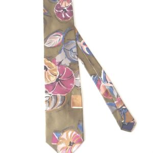 vintage paolo gucci floral print silk necktie