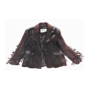wilson's vintage black fringe leather suede 80s jacket
