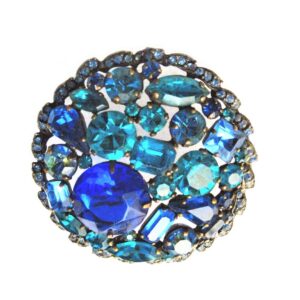 vintage weiss designer multi blue color brooch