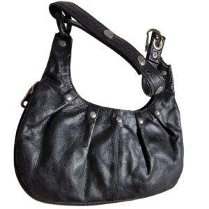 A/X armani exchange black leather zipper bottom purse