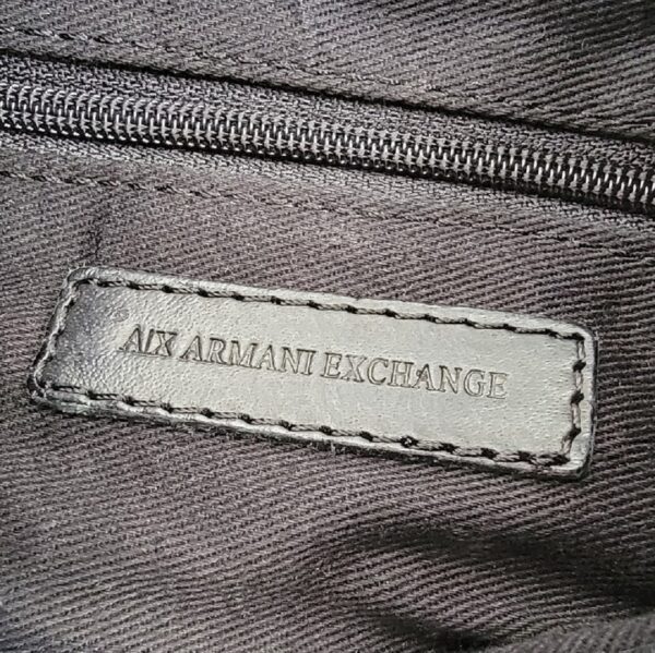 A/X armani exchange black leather zipper bottom purse