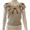 anny lewinter Irish knit beaded vintage sweater