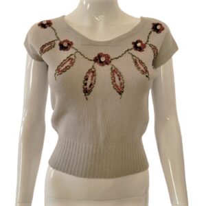 anny lewinter Irish knit beaded vintage sweater