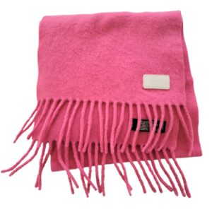 coach soft pink fringe lambs wool and cashmere scarf muffler