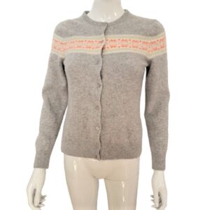 lands end gray cashmere yoke accented vintage sweater