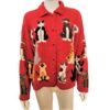 philip & jane gordon cats applique cardigan vintage sweater