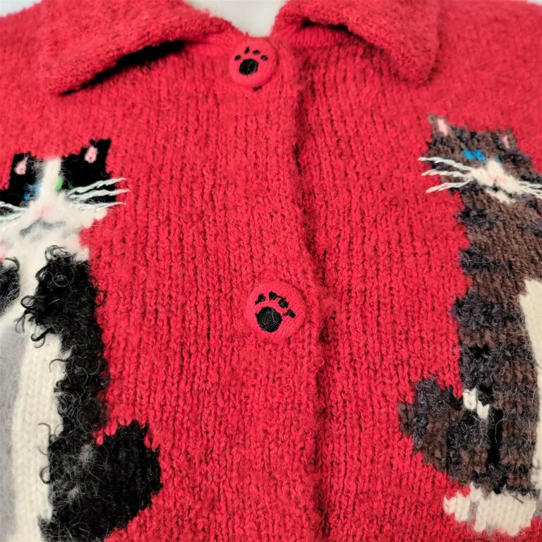 Design Options by Philip & Jane Gordon Cat Family Cardigan Sweater Size ...