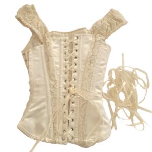 cadolle paris corset cream lace satin ribbon string up