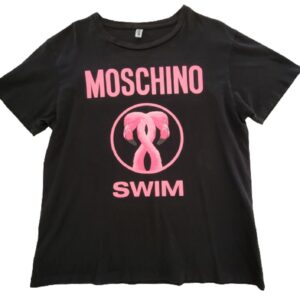 moschino swim pink flamingo black tee shirt