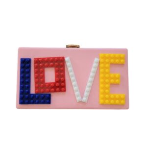 chloe k new york pink plastic love purse