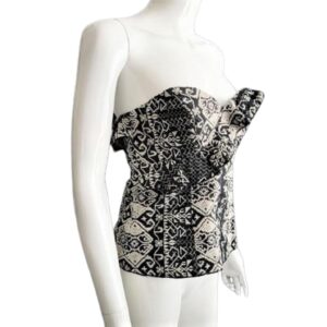 anthropologie anna sue embroidered bustier corset top