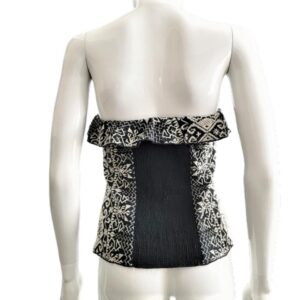 Anna Sui Bustier Style Black and White Embroidered Top Size 2 - Momentum  Vintage