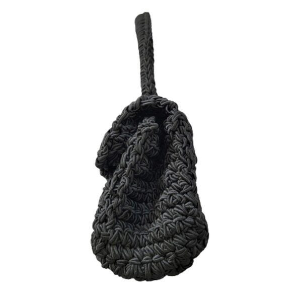 carrie forbes designer mini black crochet purse bag