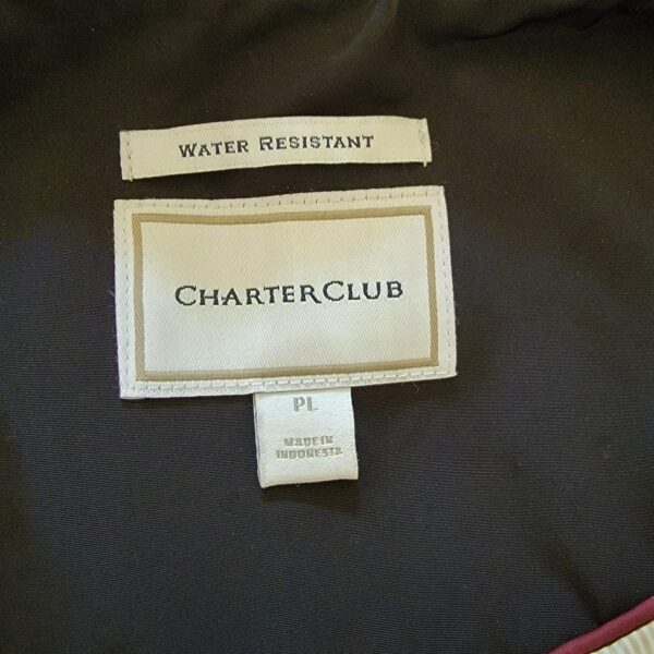 charter club water resistant black drawstring waist jacket