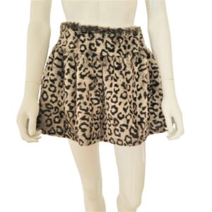 lili gaufrette leopard print faux fur mini skirt