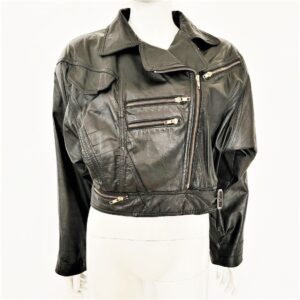 vintage wilsons harley davidson black leather logo back motorcycle jacket